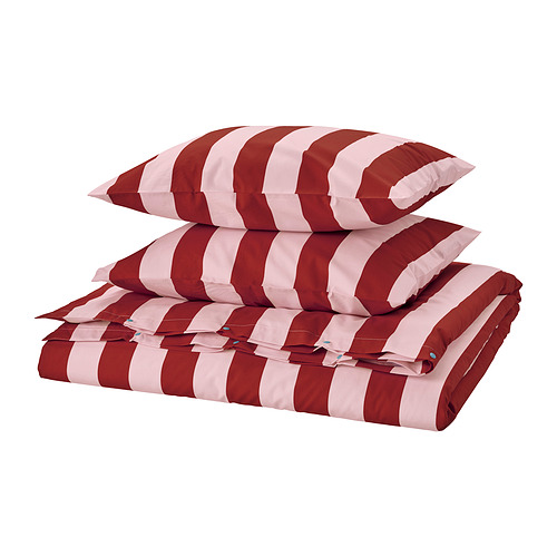 SLÅNHÖSTMAL, duvet cover and 2 pillowcases