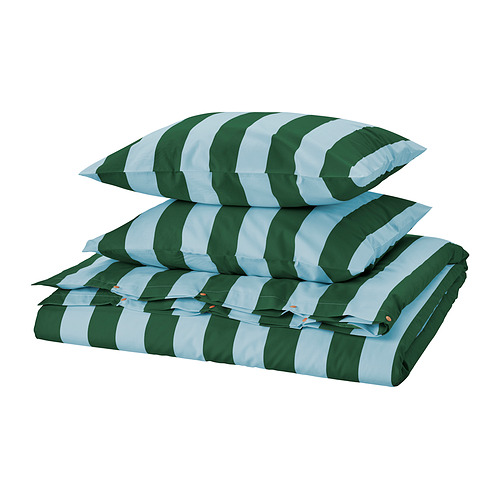 SLÅNHÖSTMAL, duvet cover and 2 pillowcases