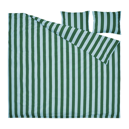 SLÅNHÖSTMAL, duvet cover and 2 pillowcases