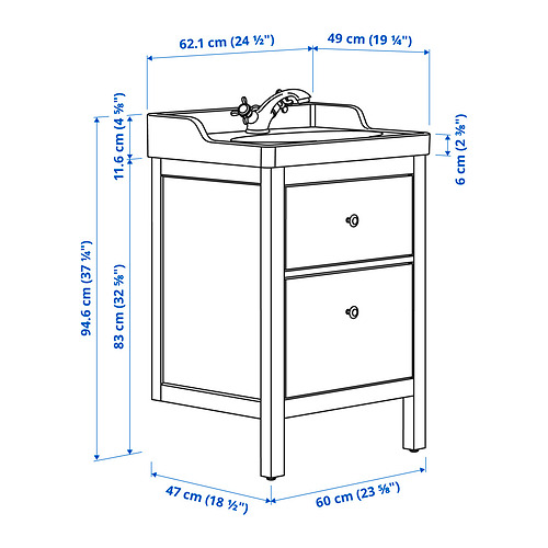 HEMNES/RUTSJÖN wash-stnd w drawers/wash-basin/tap