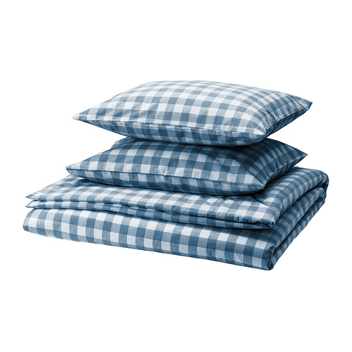 EKTANDVINGE, duvet cover and 2 pillowcases