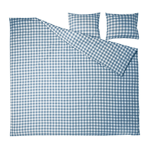 EKTANDVINGE, duvet cover and 2 pillowcases