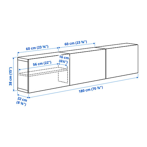 BESTÅ wall-mounted cabinet combination