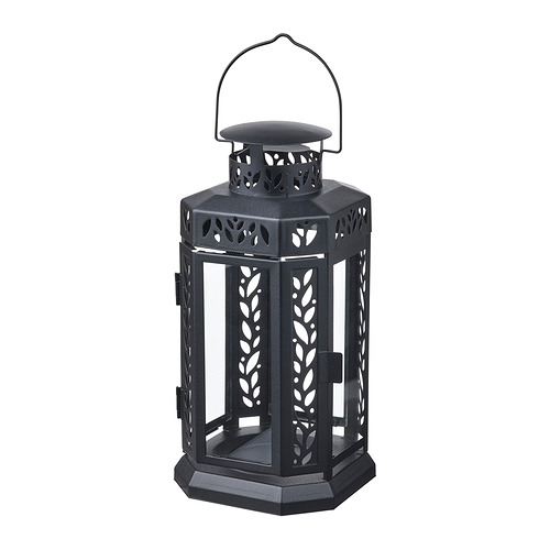 ENRUM lantern f block candle, in/outdoor