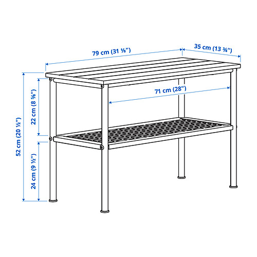 NIPÅSEN bekkur með skóhirslu