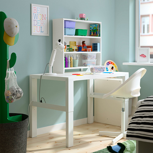 PÅHL, skrifborð með hillueiningu