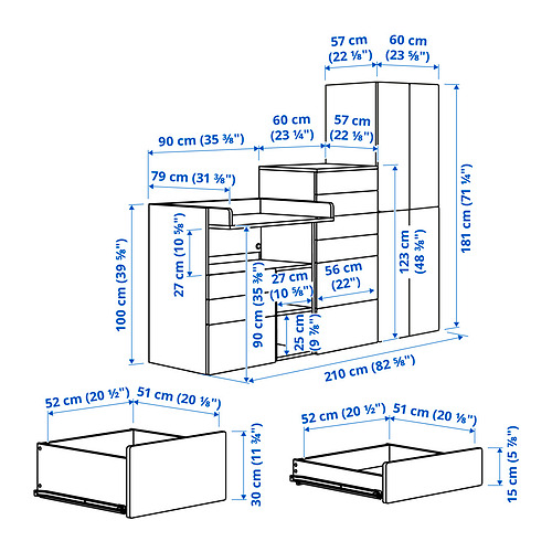 SMÅSTAD/PLATSA hirsla, samsetning