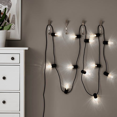SVARTRÅ, LED lighting chain with 12 lights