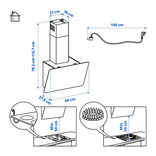 BEJUBLAD wall mounted extractor hood