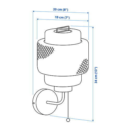 SINNERLIG veggljós, fasttengt