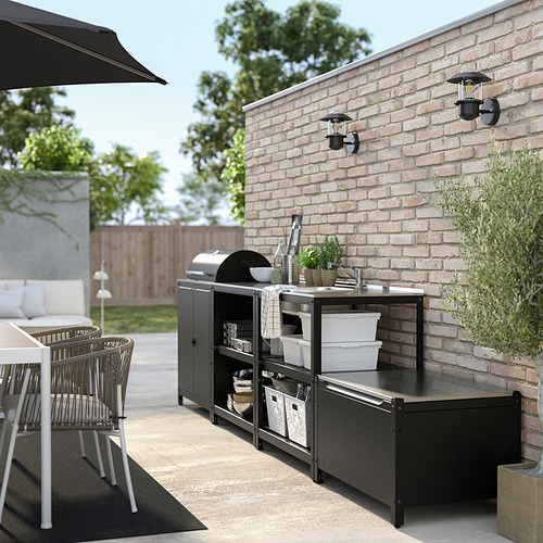 GRILLSKÄR, outdoor kitchen w charcoal barbecue