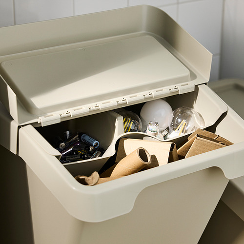 SORTERA, sorting bin with insert and lid