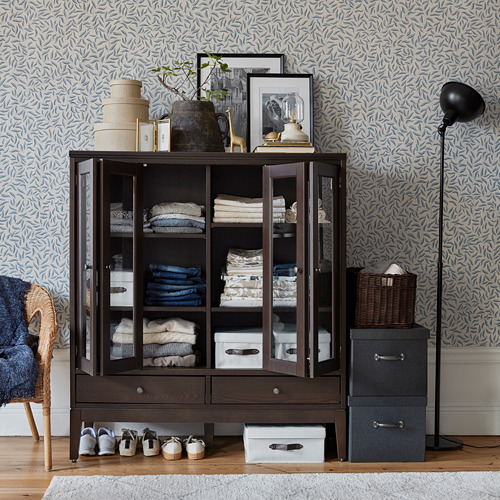 IDANÄS, cabinet with bi-folded glass doors