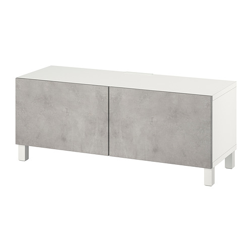 BESTÅ, sjónvarpsbekkur með hurðum