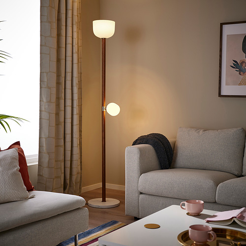 MOSSPLYM, floor uplighter/reading lamp