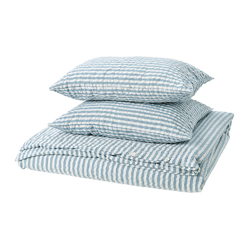 SMÅNUNNEÖRT, duvet cover and 2 pillowcases
