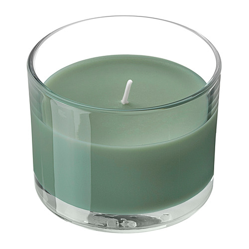 LOTSFÅGEL, scented candle in glass