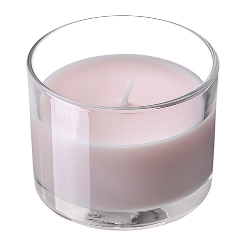 LOTSFÅGEL, scented candle in glass