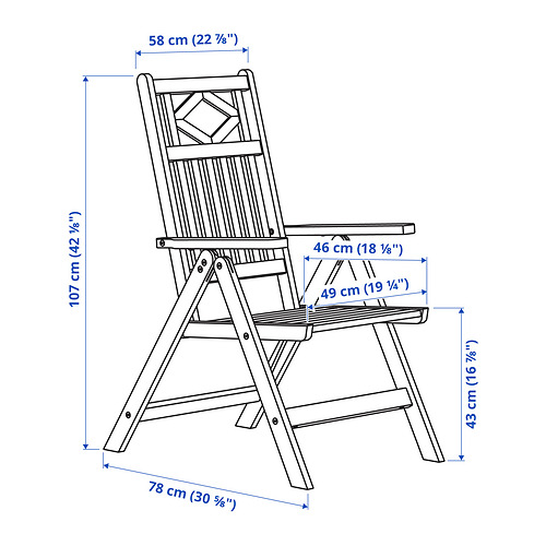 BONDHOLMEN reclining chair, outdoor