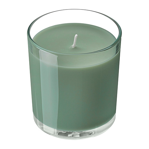 LOTSFÅGEL, scented candle in glass