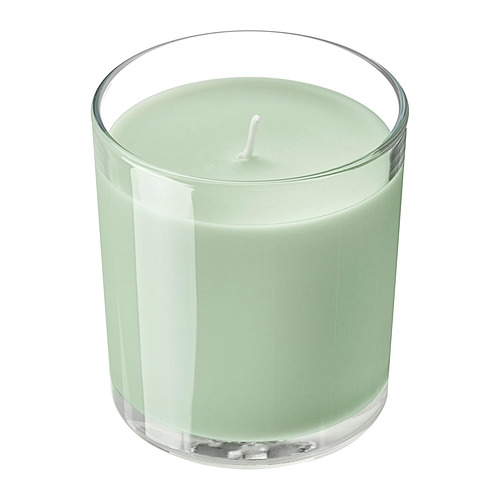 LOTSFÅGEL, scented candle in glass