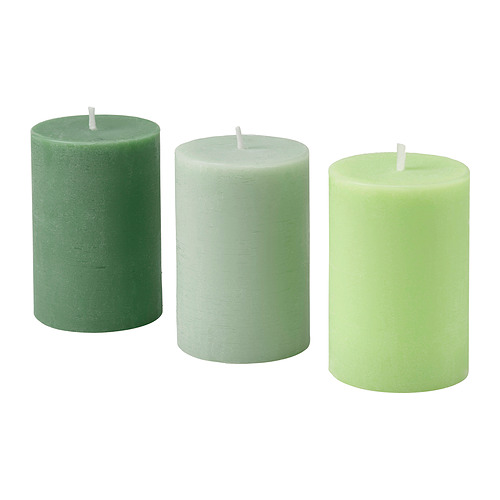 LOTSFÅGEL scented pillar candle