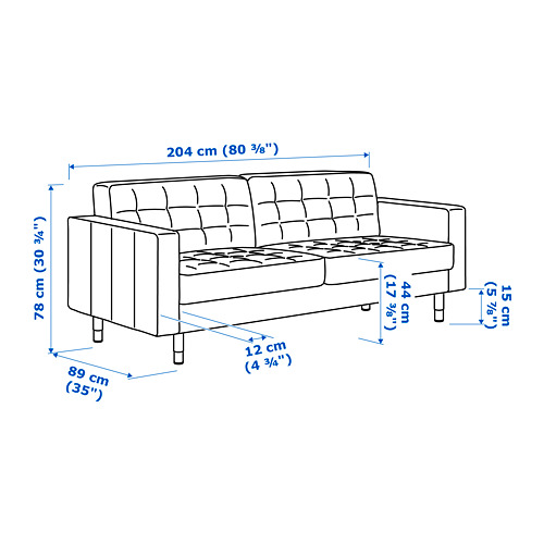 LANDSKRONA three-seat sofa