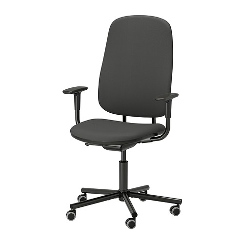 SMÖRKULL, office chair with armrests