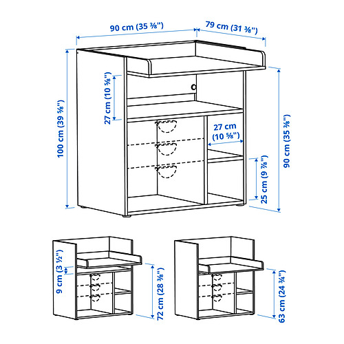 SMÅSTAD, changing table/desk