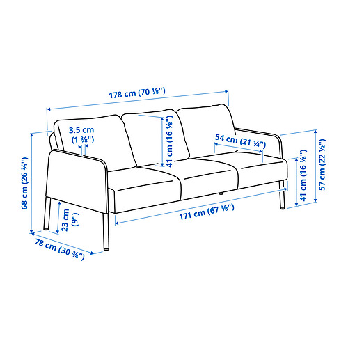 GLOSTAD 3-seat sofa