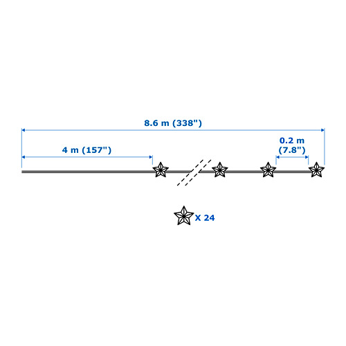 STRÅLA LED lighting chain with 24 lights
