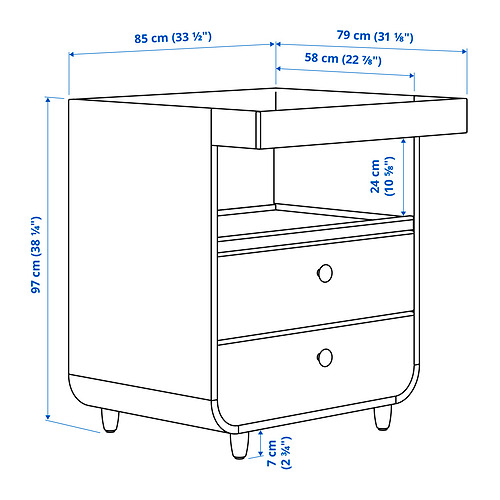 MYLLRA changing table with drawers