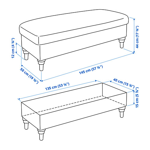 ESSEBODA bench with storage