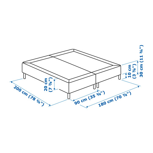 ESPEVÄR slatted mattress base with legs