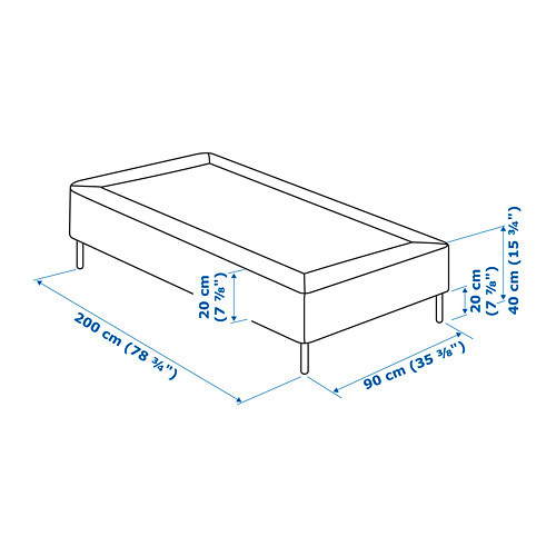 ESPEVÄR slatted mattress base with legs