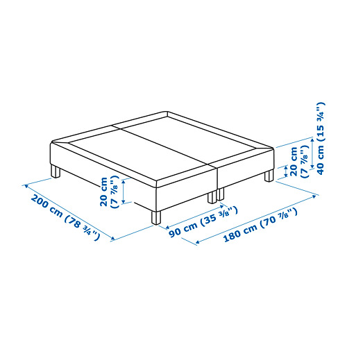 ESPEVÄR slatted mattress base with legs