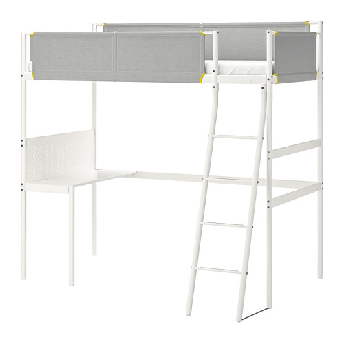 VITVAL loft bed frame with desk top