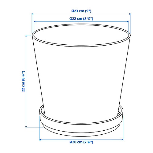 CITRUSFRUKT plant pot with saucer