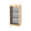 Light white stained pine/dark grey