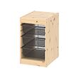 Light white stained pine/dark grey