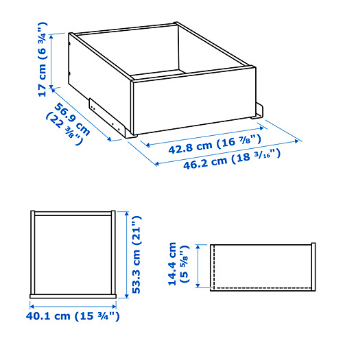 KOMPLEMENT drawer with framed glass front