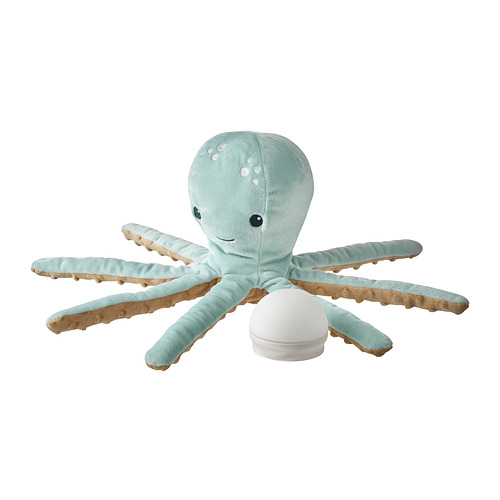 BLÅVINGAD, soft toy with LED night light