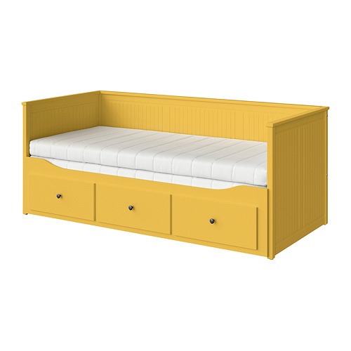 HEMNES, daybed w 3 drawers/2 mattresses