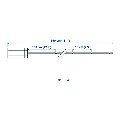STRÅLA LED ljósasería, 40 ljósa