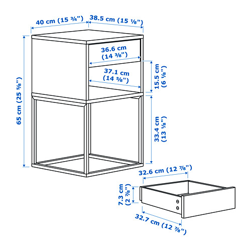 VIKHAMMER bedside table