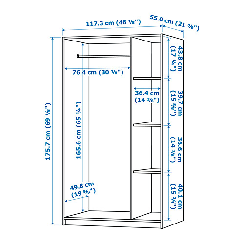 RAKKESTAD wardrobe with 3 doors