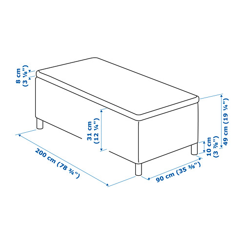 SKÅRER sprung base incl. mattress pad