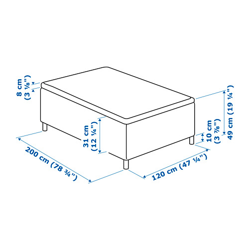 SKÅRER sprung base incl. mattress pad