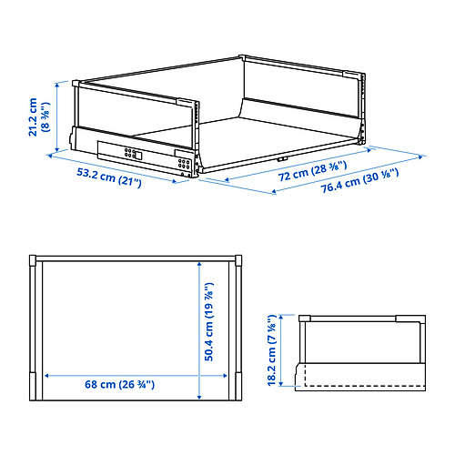 MAXIMERA skúffa, há
