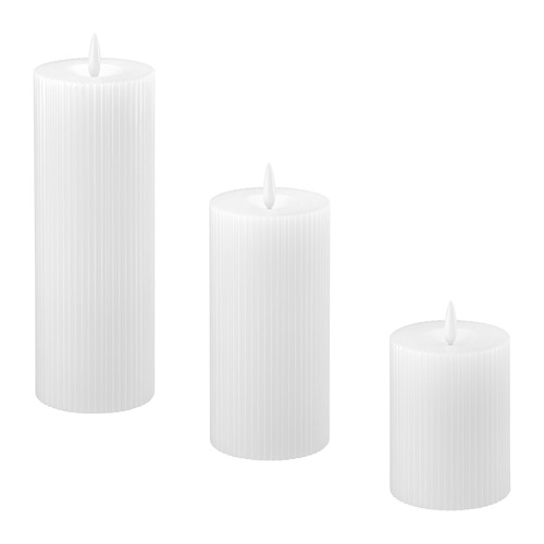SILVERMÅS, LED kubbakerti, 3 í setti